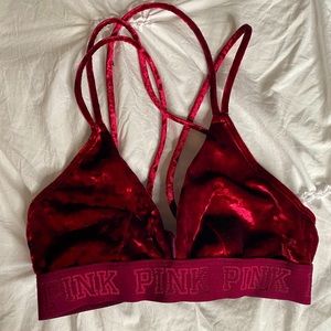 new condition velvet red bra